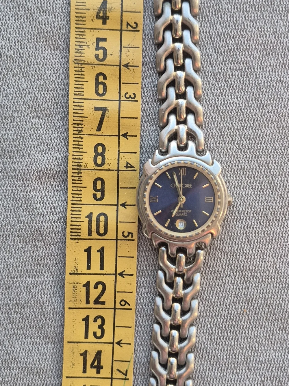 Cherokee Silver-Tone Blue Dial Quartz Watch